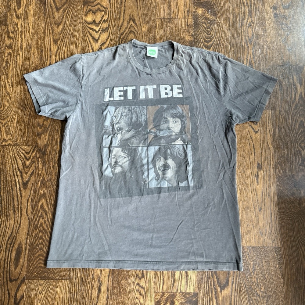 Vintage 2005 The Beatles Let It Be Album Promo Graphic Tee Faded Grey Size XL